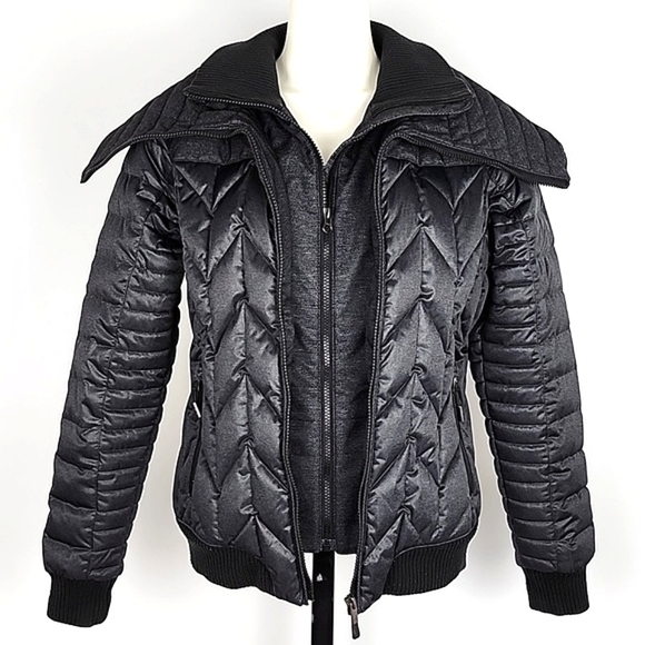 LOLE Black Colleen Down Filled Quilted Winter Zip Up High Collar Jacket Size M - Picture 3 of 16